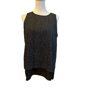 dalia sleeveless shirt polka dots lightweight layered size large